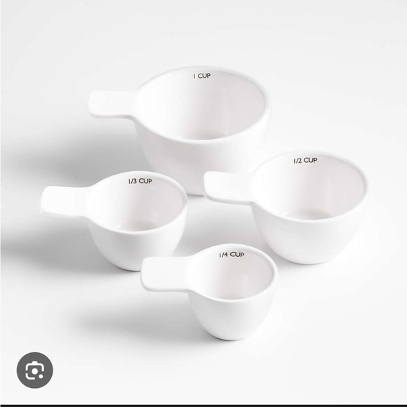 MOVING SALE | Crate & Barrel Aspen White Ceramic Dry Measuring Cups - Picture 1 of 2